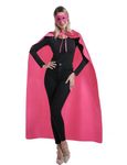 Kidsfere Adults Superhero Cape and Mask for Man Woman Halloween Vampire Cape Costume (Hot Pink)