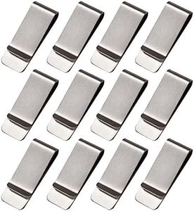 Mvwarj 12 Pack Stainless Steel Money Clip for Men Slim Cash and Credit Card Holder Minimalist Front Pocket Wallet Clip (Silver)