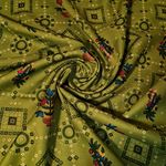 Rayon Twill Marina Floral Fabric Viscose Non Stretch Dressing Craft 44" - 112 cm Wide Sold As 1 Meter Pre - Cut Lengths (Apple Green Boho)