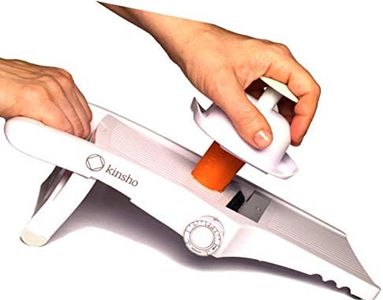 Mandolin Slicer Adjustable Mandoline | Best Hand-Held Cutter for Vegetable Potato Zucchini Food | Professional Steel Blade - Safe Finger Guard - 9-in-1 Japanese Design
