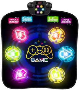 LZFYMXOK Dance Mat, Rhythm Step Dancing Challenge Playmat with 6 LED Lights-up, Built-in Music & Bluetooth, Electronic Dance Mat with 5 Game Modes, Birthday Gifts Toys for Girls Age 3-12 Year Old