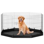 PJYuCien Dog Playpen Mesh Top Cover/Bottom Pad, Fits 8 Panels 24 Inch Width Plastic/Metal Pet Pen (Note: Only Pen Cover, Playpen Not Included)