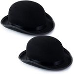 Funny Party Hats Bowler Hats - Black Derby Hat - Costume Hats for Adults - Dress Up - 2 Pack