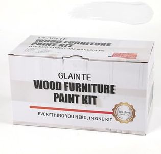 GLAINTE Furniture Paint Kit - Semi Gloss White Wood Paint for Cabinets, Doors, Tables & Dressers, Water-Based, Non-Toxic & Odorless, 32 OZ
