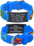 Kids Bracelet Safety ID Wristbands - Personalised Black ID Medical Alert ID Bracelets with Silicone Cartoon Pattern, Outdoor Anti-Lost Wristband with Emergency Contact Information For Child Boys Girls