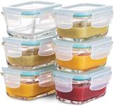 Superior Glass Baby Food Storage Containers 130ml(6-Pack) Airtight BPA-Free Locking Lids - Baby Glass Food Jars, Freezer, Microwave & Dishwasher Safe, Small Sauce Containers for Snacks & Dips