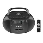 Gelielim Portable CD and Cassette Player Boombox Combo, Casette Tape Recorder with Remote, AM FM Radio, USB Playback with Earphone Jack, 5.1V Bluetooth Speaker, Battery Operated or AC Powered for