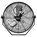 Simple Deluxe 18 Inch Industrial Wall Mount Fan, 3 Speed Commercial Ventilation Metal Fan for Warehouse, Greenhouse, Workshop, Patio, Factory and Basement, High Velocity, Black