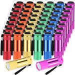 VIHOSE 48 Pcs Mini Flashlights Bulk, Bright Aluminum Handheld Flash Light with Lanyard, Small LED Flashlights for Kids Night Reading Emergency Hurricane Camping Hiking Party Favors(Classic Color)