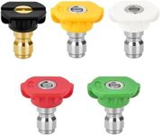 Pressure Washer Tips, 5 Pack Pressure Washer Nozzle Tips, 1/4 Inch Quick Connect Power Washer Tips, 4500 PSI 2.5 GPM, Multiple Degrees Rinse Kit(0, 15, 25, 40, 65 Degrees), Pressure Washer Accessories