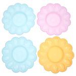 Cabilock 4Pcs Deviled Egg Platter Tray Round Plastic Deviled Egg Plate Reusable Container for Stuffed Eggs and Serving Starter Random Color