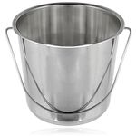 SPARES2GO 12 Litre Stainless Steel Handled Pail Bucket (Silver)