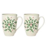 Lenox 870002 Hosting The Holidays 2-Piece Holly Mug Set