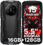 DOOGEE Fire 3 Pro Android 15 Rugged Phone,16GB+128GB/2TB Octa-Core Rugged Smartphone,8350mAh/18W,5.5" HD+ IPS Gaming Phones,16MP Camera,IP68/IP69K Waterproof Phone,Widevine L1/NFC/Face ID/GPS