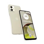 Motorola Mobility Moto g14 Smartphone (6.5 Inch FHD+ Display, 50 MP Camera, 4/128 GB, 5000 mAh, Android 13) Butter Cream (Vegan Faux Leather) with Protective Case [Exclusive to Amazon]