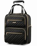 LUGGEX Underseat Carry On Luggage with Wheels, Underseat Luggage Fits 15.6 Inch Laptop for Travelling, 15.7 x 13.0 x 7.7 Inch (UX-Core, Black)