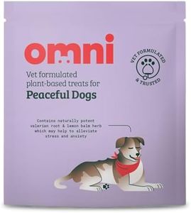 Omni Natural Calming Dog Treats - Anxiety Relief Treat for Nervous Dogs with Valerian Root & Lemon Balm - Plant Based, Vet Formulated for Puppy & Adult, Suitable from 8 Weeks, Peaceful Dogs, 70g
