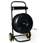 Heavy Duty Strapping Dispenser for Poly and Steel Strapping - Durable Tubular Frame Deluxe Strapping Cart