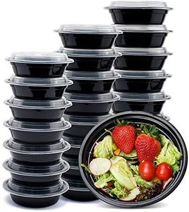 Glotoch Meal Prep Food Container 50 Pack, Disposable with Lids, Durable To Go Containers, for Takeout, Salad , Microwave Safe, BPA-Free, Stackable - 16 OZ