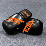 METIS Boxing Gloves | 6oz - 16oz Weighted Gloves for Boxing, MMA, Sparring, Martial Arts & Kickboxing Training | Workout Punching Gloves for Men & Women (6oz, Black)