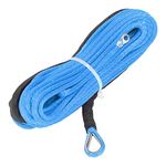 Keenso 4.8mmx15m Synthetic Winch Rope, 5500lbs Synthetic Fiber Breaking Strength Waterproof for ATV UTV Trailer(blue) Traction Ropes