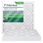 Filterbuy 12x12x1 Air Filter MERV 13 Optimal Defense (4-Pack), Pleated HVAC AC Furnace Air Filters Replacement (Actual Size: 11.69 x 11.69 x 0.75 Inches)