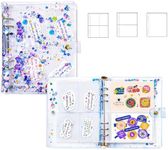 Sticker Binder,Sticker Organizer with Storage Sleeves,Reusable Sticker Collecting Book Album Holder, A5 Blank Sticker Container Organizer-Glitter(3 in 1,40 sheets in total)