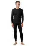 LAPASA Men's Midweight Thermal Underwear Set, Fleece Lined Base Layer Top and Bottom Long Sleeve Warm Long Johns M57, Black, L