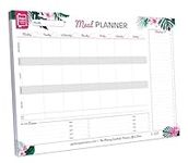 Perfect Planner Company - Weekly Meal Planner Pad - A4 Tear Away Design - Shopping List - Calorie Tracker, and In The Freezer Section - White, Landscape, 50 Pages