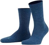 FALKE Unisex Walkie Light Socks, Crew Length, Thick Sole, Hiking Sock, Breathable, Moisture-Wicking, Merino Wool, Blue (Light Denim 6660), 9-10, 1 Pair