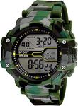 SWADESI STUFF Rubber Digital Army Green Black Dial Watch For Men & Boys (Green), Multi-Color Band