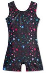 uideazone Leotard for Girls Gymnastics One Piece Ballet Dance Bodysuit Kids Quick Dry Dance Unitards Athletic Sparkly Jupmsuits Rompers Size 6 7