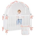 YOMECHEO Crib Cover to Keep Baby from Climbing Out, Baby Crib Tent, Baby Safety Net Tent to Stop Baby from Climbing Out of Crib, Easy Assembly with Breathable Mesh Net