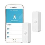 WiFi PIR Motion Sensor: Smart Indoor Motion Detector with App Notification Alerts & Records, Battery Included, Infrared Movement Detector for Remote Monitor and Home Automation (2-Pack)