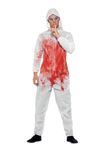 Smiffys Bloody Forensic Overall Costume, Red with Goggles & Jumpsuit, Halloween Adult Fancy Dress, Halloween Dress Up Costumes