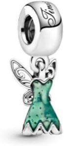 Tinker Belle Dress Charm in Sterling Silver 925 Compatible with Pandora Charms,and Many Other UK Charm Bracelets., Metal