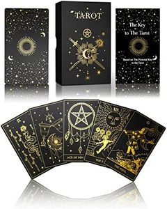 WJPC Gold Foil Tarot Cards with Guide Book Set&Gift Box for Beginner& Expert. Original DesignTarot Decks, Tarot Cards Decks