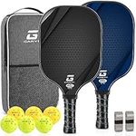 GARYE Pickleball Paddles, Pickleball Set of 2, USAPA Approved Carbon Fiber Pickleball Paddle, Lightweight Graphite Pickle Balls Racket Set with 6 Balls, 1 Pickleball Bag and 2 Grip Tapes.