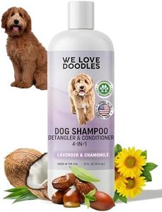 4-in-1 Lavender & Chamomile Dog Shampoo Dog Shampoo, Conditioner & Detangler - Best Shampoo for Goldendoodles, Poodles & Doodles - for Matted Pet Hair - Made in The USA, 16OZ [Non-Organic]