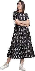 Kuruti B Sheets Women's & Girls' Solid Fit and Flare Tank Dress Black