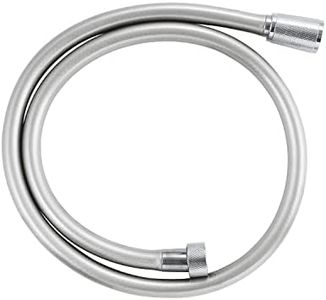 GROHE VitalioFlex Silver Long-Life TwistStop - Shower Hose 1 m (Tensile Strength 50 kg, Pressure Resistance Up to 12 Bar, Heat Resistance 75°C, Universal Connection G 1/2'' x 1/2''), Chrome, 22111000