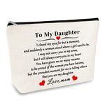 Daughter Gift from Mom to My Daughter Makeup Cosmetic Bag Christmas Birthday Graduation Gift for Daughter Wedding Gift Adult Daughter Gift Travel Toiletry Bag Daughter Bridal Shower Gift Make Up