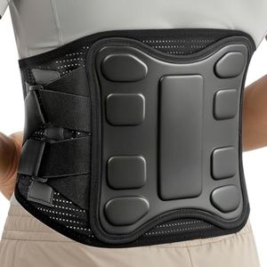 QFE Back Brace Support Belt Lumbar Support (Black, Large)