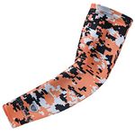 Stromguard Compression Sports Arm Sleeve Digital Camo Baseball Football Basketball - (One Arm Sleeve), #4 - Orange-black-white, Youth Medium