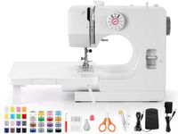 Sewing Machine, Mini Sewing Machine, Electric Portable Sewings Machines for Beginners, 12 Stitch Dual Speed with Foot Pedal & Sewing Kit - (Newest Smooth Version)