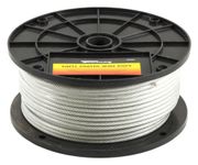 Forney 70452 Wire Rope, Vinyl Coated Aircraft Cable, 250-Feet by 1/8-Inch Through 3/16-Inch