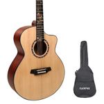 Kadence 40" Acoustic Guitar FR77 Spruce Wood with Rosewood Freatboard, Specially Designed Fret Inlays, Rosette, Learning Course and Bag (Natural)