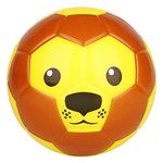 BORPEIN 6 Inches Mini Soccer,Cute Animal Design Soft Foam Ball For Kids Toddlers, Soft and Bouncy,Perfect Size For Kids Playing Dispatched from UK(lion)