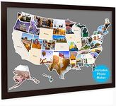 USA Photo Map, Travel Map - 24 x 36" 50 States Photo Map of The United States Includes Photo Maker - Gift for Travelers Couples Visited States Map - Visited All 50 States (FRAME NOT INCLUEDE)