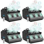 2000W Fog Machine, 3 in 1 Fog Bubble Machine with 2 Bubble Fans, 7 CH RGB 18 LED Lights Smoke Bubble ALL IN 1 Machine, Fog Machine for Party, Wedding, Festival, Birthday, 4 PACK